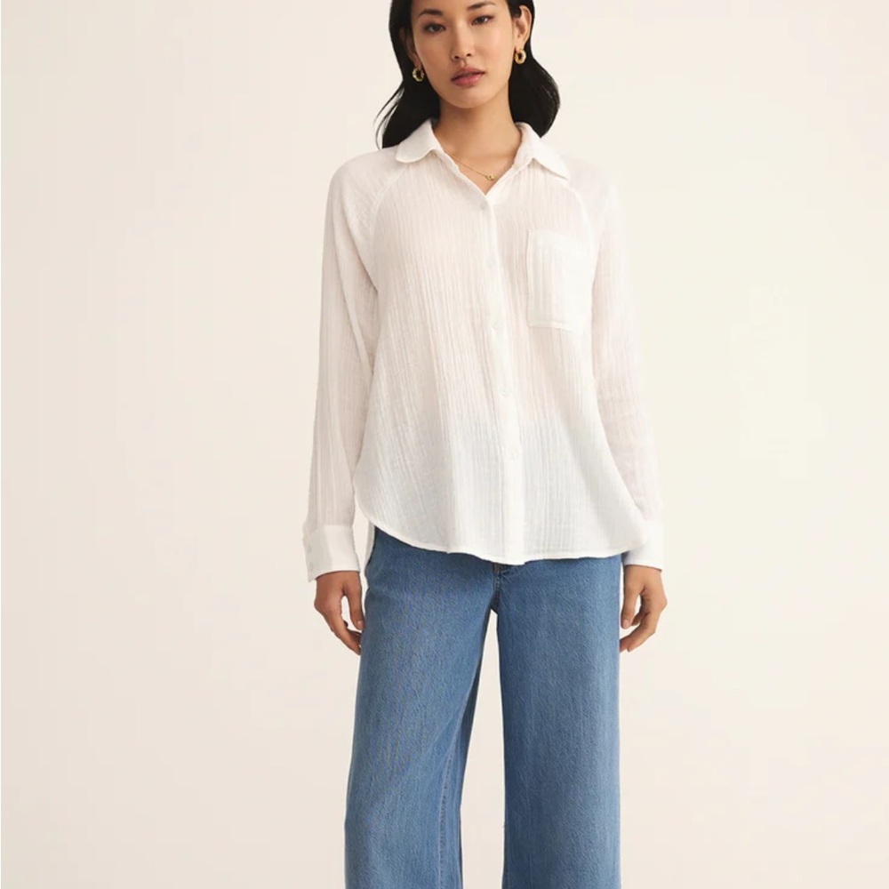 Zsupply, Perfect Airy Gauze Button Up, L - Picture 2 of 8